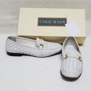 Rare vintage 1980s cole haan white leather huarache slip on flats sandals shoes